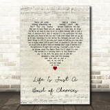 Doris Day Life Is Just A Bowl of Cherries Script Heart Song Lyric Print