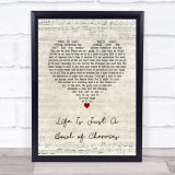 Doris Day Life Is Just A Bowl of Cherries Script Heart Song Lyric Print