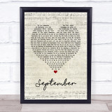 Earth, Wind & Fire September Script Heart Song Lyric Print