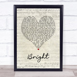 Echosmith Bright Script Heart Song Lyric Print