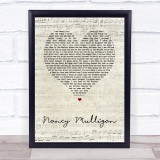 Ed Sheeran Nancy Mulligan Script Heart Song Lyric Print