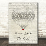 Elvis Presley Mama Liked The Roses Script Heart Song Lyric Print
