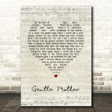 Foster and Allen Gentle Mother Script Heart Song Lyric Print
