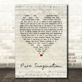 Gene Wilder Pure Imagination Script Heart Song Lyric Print