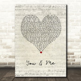 James TW You & Me Script Heart Song Lyric Print