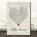 Janet Kay Silly Games Script Heart Song Lyric Print