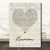 Jon McLaughlin Human Script Heart Song Lyric Print