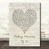 Keith Urban Making Memories Of Us Script Heart Song Lyric Print