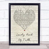 Kid Rock Lonely Road Of Faith Script Heart Song Lyric Print