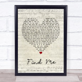 Kings Of Leon Find Me Script Heart Song Lyric Print