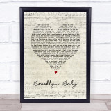Lana Del Rey Brooklyn Baby Script Heart Song Lyric Print