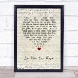 Louis Armstrong La Vie En Rose Script Heart Song Lyric Print