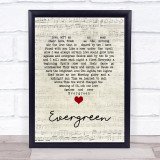 Luther Vandross Evergreen Script Heart Song Lyric Print