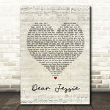 Madonna Dear Jessie Script Heart Song Lyric Print