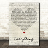 Mary J Blige Everything Script Heart Song Lyric Print