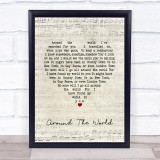 Nat King Cole Around The World Script Heart Song Lyric Print