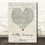 Neil Diamond Pretty Amazing Grace Script Heart Song Lyric Print