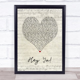 OutKast Hey Ya! Script Heart Song Lyric Print