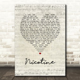 Panic! At The Disco Nicotine Script Heart Song Lyric Print