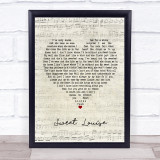 Passenger Sweet Louise Script Heart Song Lyric Print