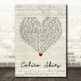 Paul McCartney Calico Skies Script Heart Song Lyric Print