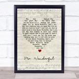 Peggy Lee Mr. Wonderful Script Heart Song Lyric Print