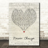 Picture This Never Change Script Heart Song Lyric Print