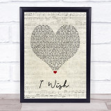 R Kelly I Wish Script Heart Song Lyric Print