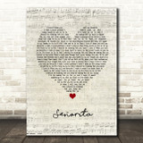 Shawn Mendes & Camila Cabello Señorita Script Heart Song Lyric Print