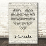 Shinedown Miracle Script Heart Song Lyric Print