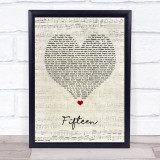 Taylor Swift Fifteen Script Heart Song Lyric Print