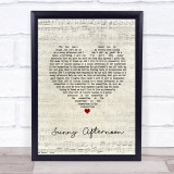 The Kinks Sunny Afternoon Script Heart Song Lyric Print