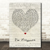 The Kooks No Pressure Script Heart Song Lyric Print