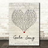 The Lumineers Gale Song Script Heart Song Lyric Print