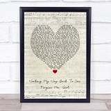 The Spinners Working My Way Back To You Forgive Me, Girl Script Heart Lyric Print