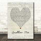 The Used Smother Me Script Heart Song Lyric Print