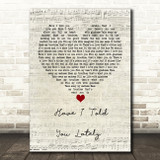Van Morrison Have I Told You Lately Script Heart Song Lyric Print