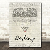 Zero 7 Destiny Script Heart Song Lyric Print