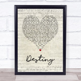 Zero 7 Destiny Script Heart Song Lyric Print