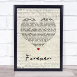 Aaron Lewis Forever Script Heart Song Lyric Quote Print