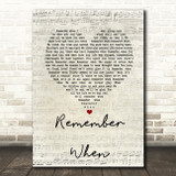 Alan Jackson Remember When Script Heart Song Lyric Quote Print