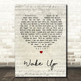 Arcade Fire Wake Up Script Heart Song Lyric Quote Print