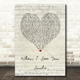 Bad English When I See You Smile Script Heart Song Lyric Quote Print