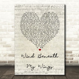 Bette Midler Wind Beneath My Wings Script Heart Song Lyric Quote Print