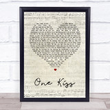 Calvin Harris & Dua Lipa One Kiss Script Heart Song Lyric Quote Print