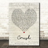 Dave Matthews Band Crush Script Heart Song Lyric Quote Print