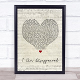 Frank Turner I Am Disappeared Script Heart Song Lyric Quote Print