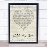 George Ezra Hold My Girl Script Heart Song Lyric Quote Print