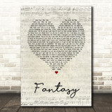 George Michael Fantasy Script Heart Song Lyric Quote Print