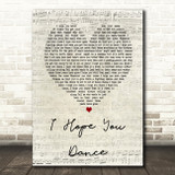 Lee Ann Womack I Hope You Dance Script Heart Song Lyric Quote Print